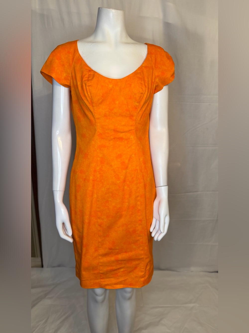 Blumarine Vibrant Orange Scoop-Neck Mini Dress